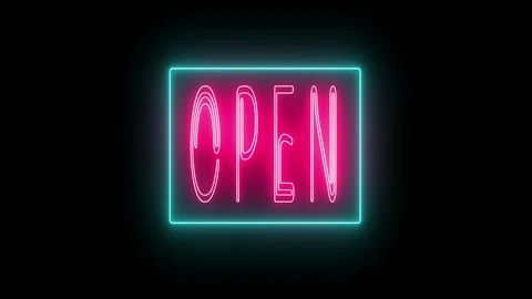 4K Led Light - Open Sign Animation Stock Footage 110826917