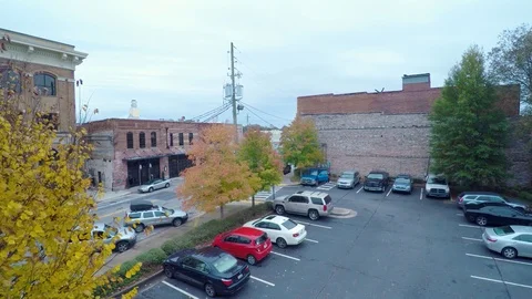 4k-Lifting Aerial-Rustic Corner Small Town Stock Footage 98187337