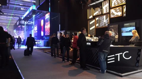 4k Light and sound lighting installation fair and exhibition Stock Footage 55737256