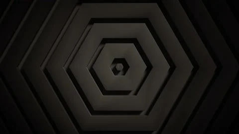 4k light black seamless looped animated background. Dark texture, 3d hexagonal r Video stock 201282978