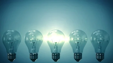 4K Light bulb on background. Creative innovation and solution concept Idea Stock Footage 112316805