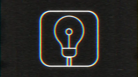 4k -  Light buld idea Vhs effect with distortion Video stock 63120657