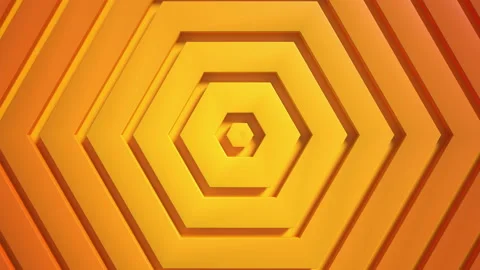 4k light sunny yellow gradient seamless looped animated background. 3d hexagon r Stock Footage 201854248