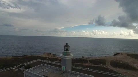 4K Lighthouse on Cliff  Stock Footage 63779190