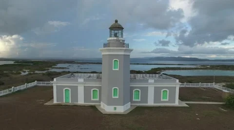 4K Lighthouse on Cliff  Stock Footage 63779237