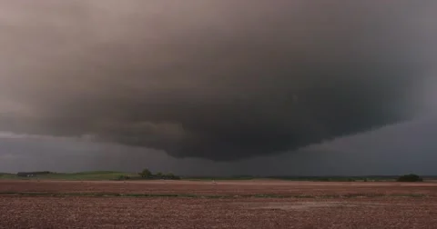 4K Lightning, single bolt under supercell storm Stock Footage 40401609