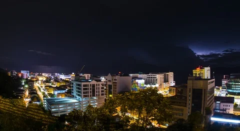 4K Lightning Timelapse In The City Stockbeeldmateriaal 96819506