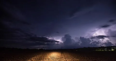 4K Lightning Timelapse at Night Stock Footage