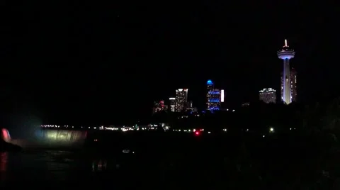 4K Lightshow Niagara Falls Canada 2016 Stock Footage 66786708