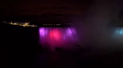 4K Lightshow Niagara Falls Canada 2016 Stock Footage 66786809