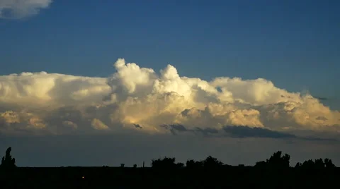 4K of Line of Towering Cumulus in the Distant Video stock 54716256