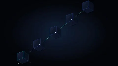 4K Linear Blockchain Block Verification and Ledger Data Loop 스톡 동영상 344639841