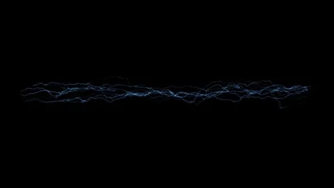 4K Linear Electric Energy Arc Lightning VFX Overlay on Black Screen Stock-Footage 341461519