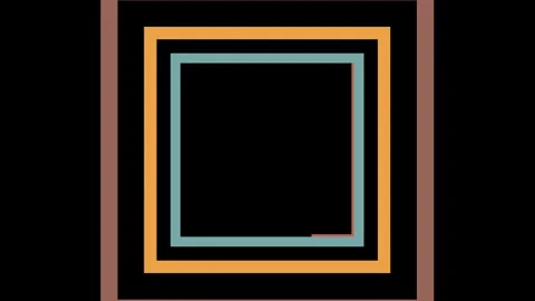 4k lines in squares animation in retro vintage color rainbow pallette zoomin Video stock 246678201