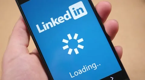 4K Linkedin App On Smartphone Screen Loading Stock Footage 65822473