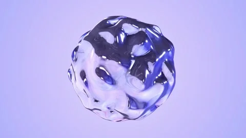 4K Liquid metal abstract sphere. 3D seamless animation liquid blob Stock Footage 263312569