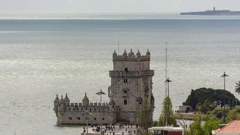 "4K Lisbon: Torre de Belém, Belem tower" Stock Footage 92847733
