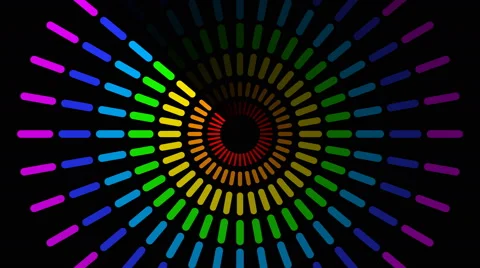 4k Loading circle - colorful lines on black background Vídeo Stock 50609390