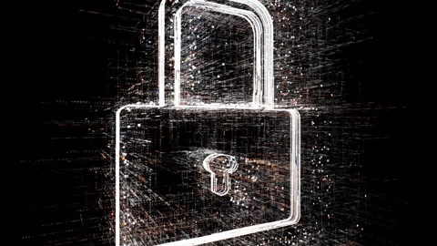 4k lock symbol.The Matrix binary computer code,changing from zero to one digits Stock Footage 91430193