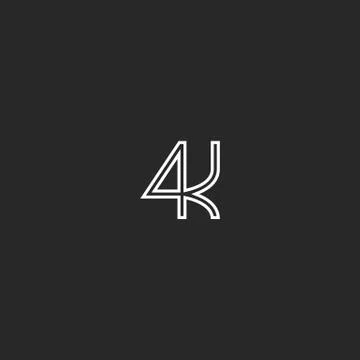 4k logo monogram black and white emblem, ultra resolution video lettering con Stock Illustration