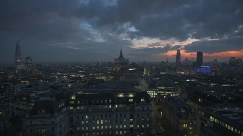 4K London St Pauls and The Shard Stock Footage