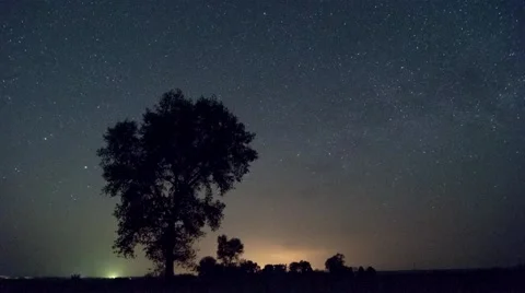 4K! Lone tree star time lapse Stock Footage 47743581