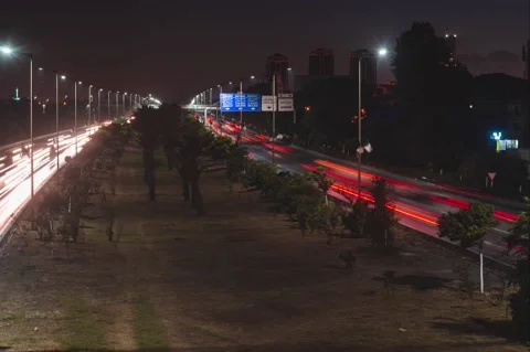 4k long exposure timelapse of a busy highway Stock Footage 201299432