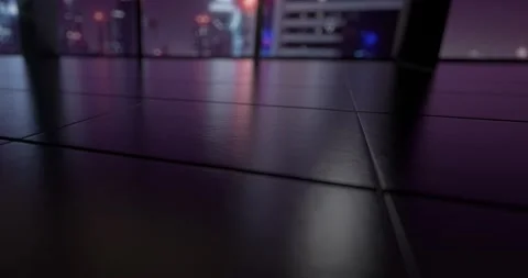 4k look down from the office floor at night. Stock Footage 130845295