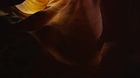 4k Looking Up Through A Dark Desert Slot Canyon. Stock Footage 51752582