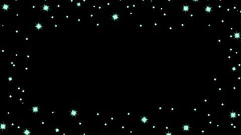 4K Loop able Blue Stars Blinking on Borders, Border Overlay on Black Screen Stock Footage 321891049