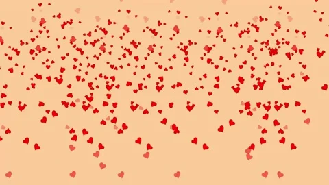 4K Loop-able Falling Red Hearts Effect, Hearts Rain, Romantic Love Background Stock Footage 320125197