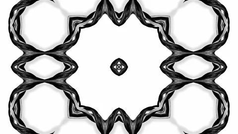 4k loop abstract animation with black and white tapes are twisted and form Stock Footage 130226088