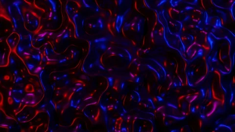 4K Loop of Abstract Moving Holographic Waves Background. 3D Render of Dark Neon Stock Footage 130047154