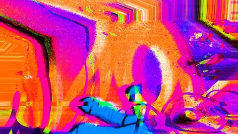 4k loop animation - abstract Vibrant Glitch Art in 80s 90s Digital Design Stock Footage 310913465