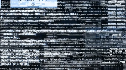 4K Loop Animation Computer virus affects operating systemGlitch Noise. Stock Footage 157809366