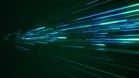 4K Loop Animation Digital Technology Stream Super Fast Speed Lines From Far S Stock Footage 167147696