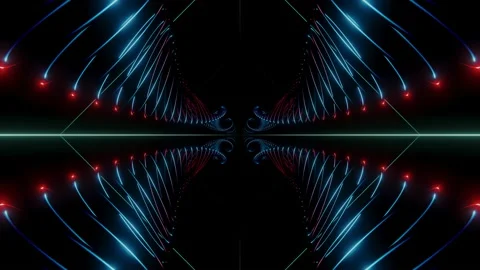 4K loop animation of a flight between spirals on a black background Video stock 131766034