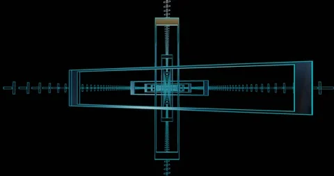 4K loop animation of a flight inside a neon quadratic tunnel Video stock 129975982