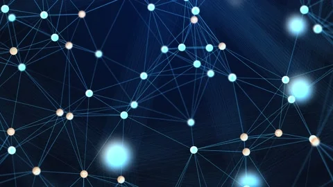 4K Loop Animation Futuristic Abstract Data Blocks and Nodes of Network Stock Footage 178372980