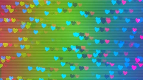 4k loop animation - Holographic Lo-fi 8bit pixel art Valentines Day background Stock Footage 310913437