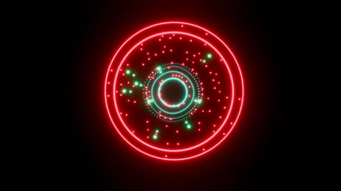 4K loop animation of red and blue color futuristic digital tunnel Stock Footage 340408928