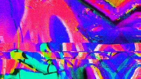 4k loop animation - Vibrant Glitch Art in Modern Y2K Aesthetic Stock Footage 311547430