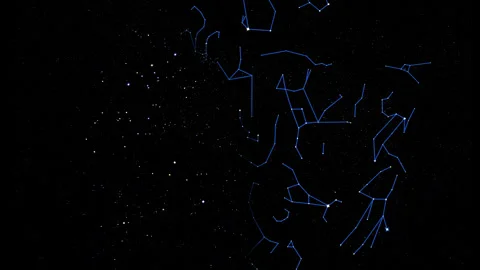 4K Loop Background of 30 Constellations Appearing Stock Footage 332460988