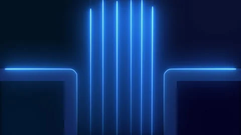 4K loop. Blue neon laser lines technology motion backgrounds Stock Footage 242665774