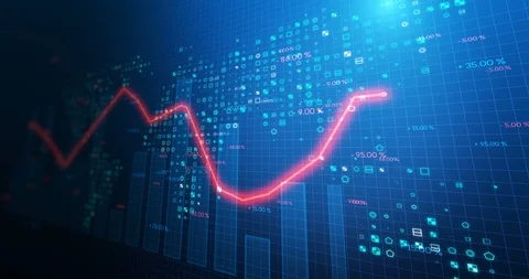 4k loop financial chart background  footage Stock Footage 88019334