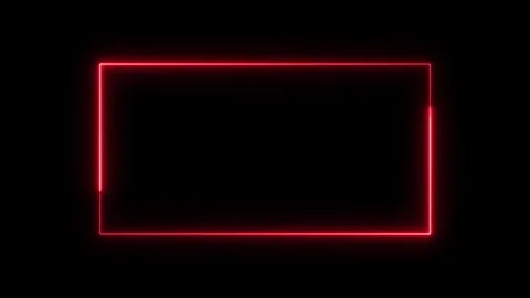 4K Loop Frame Template Animation of Neon Line Green and Orange Illuminated .. Stock Footage 303553548