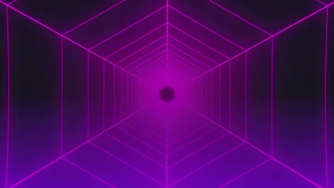 4K Loop Glow Geometric Tunnel Fly Through Technology Background. Stock Footage 133687605