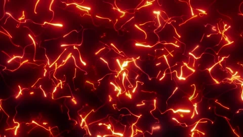 4K Loop of Glowing Firefly Particles Swarming in Dark Space with Neon Trails Vídeo Stock 307593570