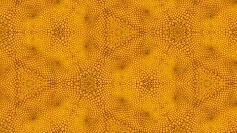 4K loop kaleidoscope backdrop of gerbera flower head, bright yellow and orange Video stock 122816310