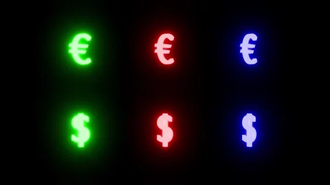 4K loop neon currency exchange Vídeo Stock 341278221